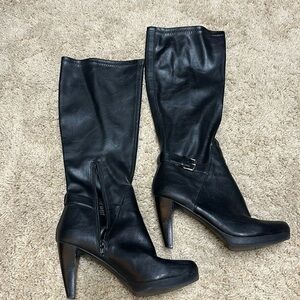 Nine West black high heel boot 7.5M GUC